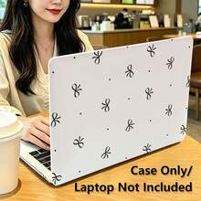 1件蝴蝶結波點UV印花筆記本電腦保護殼，透明硬殼保護套，適用於MacBook，耐用塑料硬殼，兼容Air和Pro - 查看 3