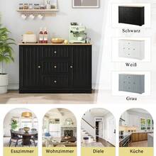 Modern Sideboard In A Minimalist Style / MDF Sideboard / Freestanding Base, High Load-Bearing Capacity / Generous Storage Space / Suitable For Dining Rooms, Living Rooms And Entryways - Black - View 8