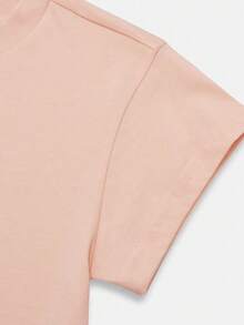 Adidas Women's W FI SL BB TEE Short Sleeve Knit Collarless T-Shirt TKD7756 - Baby Pink - View 5