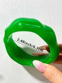 1PC Elegant Personalized Green Series Women's Bracelet, Material Is Resin, Can Be Given To Friends (Size Error 3mm/0.11 Is Normal) - Multicolor D - View 19