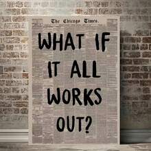 1件無框畫布海報，復古藝術，What If It All Works Out 海報，心理健康金句，自我成長，適合臥室、客廳、走廊的理想禮物，牆面藝術裝飾，房間裝飾，無框 - 款A - 查看 6