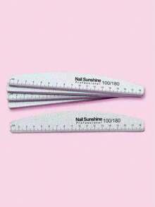 3PCS Half Moon 100/180 Professional Nail File Strips - Grey - View 4
