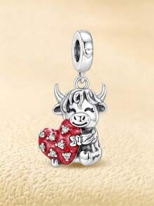 1pc Fashionable Sparkling Red Heart Beating High Heel Pendant Bead, Suitable For Women Bracelet DIY Jewelry - Style 9 - View 9