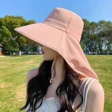 1pc Multi-Functional Wide Brim Neck Protection Sun Hat, Breathable And Comfortable, Suitable For Sun Protection - Multicolor - View 4