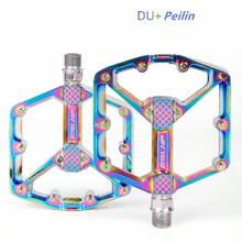 1 Set Colorful Bicycle Pedals Made Of Aluminum Alloy, Lightweight Design, Cool Anti-Slip Wide Pedals, Enhances Riding Performance, Suitable For Road And Mountain Bikes, Perfect For Cycling Gear - Multicolor - View 5