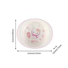Mesuca Hello Kitty Tableware Set, Bowl, Divided Plate, Cup And Kitty Spoon, Reusable Tableware Set, Suitable For Home, Office, School, Picnic And Travel - Pink - View 15