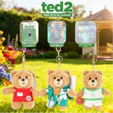 Official TED2 Teddy Bear Keychain 14cm Soft Plush Bear Pendant Cute Multi Outfit Stuffed Charms Bag Backpack Decor Gift - Multicolor - View 7