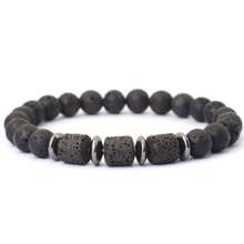 8mm Natural Stone Barrel Bead Elastic Bracelet, Natural Yellow Tiger Eye/Flame Stone/White Turquoise Inlaid With Black Onyx Spacer, Wear-Resistant Durable Non-Fading, Versatile Style For Men And Women, Couple Style - Multicolor - View 9