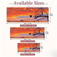 Orange Sunset Basketball Court Black Cat Illustration Large Mouse Pad, Healing Anime Sunset Landscape Non-Slip Stitched Edge Desk Mat, Thickened Keyboard Pad, Suitable For Students And Office - View 5