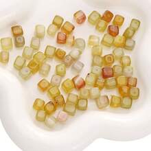 10顆 8x8mm 天然石水晶 磷灰石 碧璽 海藍寶石 摩根石 珠子，適用於珠寶製作 DIY 手鍊項鍊配件 - 彩色 - 查看 7