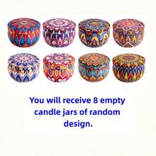 16pcs Random Mandala Pattern Empty Candle Tins, 2.5oz Portable Metal Candle Tins With Lids, DIY Candle Making Containers, Travel Storage Tins, Suitable For Storing Candles, Spices, Small Crafts And More - Mandala Pattern - View 6