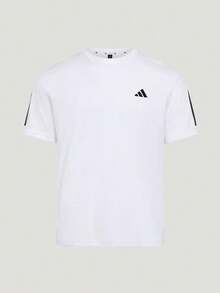 Adidas 男士 TR-ES TEE 3S M 短袖針織無領T恤 TKU8727 - 黑與白 - 查看 1