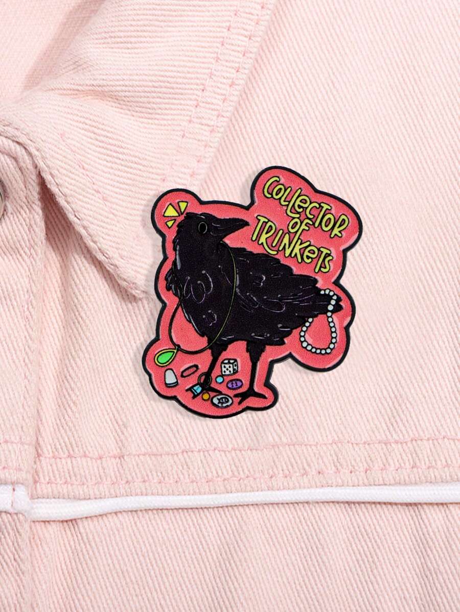 COLLECTOR TRINKETS Enamel Pin Black Crow Brooch Lapel Pins Badge On Backpack Clothing Accessories Punk Jewelry Friends Gifts - Multicolor - View 1
