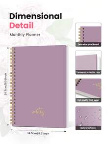 Horizontal Spiral Notebook, 140 Pages, Bullet Grid Notebook For Journaling And Note-Taking, Writing Journal, A5 (15.24 Cm X 20.32 Cm), Unisex Gift, Office Supplies For Women, Desk Accessories, Back To School Supplies - A5 - View 6