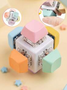 1/6pcs Stress Relief Toy Keyboard Clicker Mechanical Key Switch Cube Adult Fidget Gift For Time Killing (Chain Color And Style Random) - Multicolor - View 2