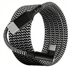 90°直角 Type-C 轉 Type-C 編織線，相容於三星、Apple 系列/及其他裝置智慧型手機充電器 - 銀色 - 查看 8