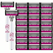 Women Manual Shaver Set 1/2 Handle+3/30 Blades , Portable Painless Body Hair Removal Razor For Travel Shower Use,Travel Essential Body Grooming Tool - Safety Tazor + Blade - View 15