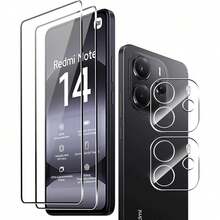 2片裝 9D HD 全膠鋼化玻璃螢幕保護貼，適用於 Redmi Note 14/13 Pro Max/12R/11 Lite/10S/9A/8/T/14C/13C/11 10 2022/9i Power/A5/A4/A3/A2+/A1/K80/K70 Pro/K60 Ultra/K50/K40/K30 系列，全螢幕覆蓋保護貼 - 2個 - 查看 2