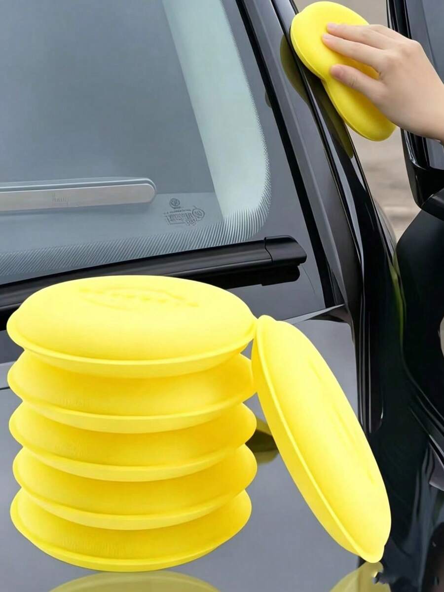 8pcs Car Polishing Sponge Pads Soft Foam Polishing Pads Round Waxing Sponge Pads Car Cleaning Sponge Pads Car Window Cleaning Sponge