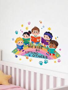 Back To School Kindergarten Classroom Wall Decor Stickers Cartoon Characters Classroom Stickers Children's Room Wall Decals English Inspirational Quotes Living Room Bedroom Study Room Decorative Background Wall Stickers - Multicolor - View 10