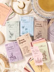 1 Pack 30pcs Vintage Aesthetic Theme Planner Stickers, Creative Art Stickers, DIY Decoration Collage Craft Materials, Holiday Gift, Personalized Scrapbook School Stationery Supplies School Supplies - W.P. - View 7