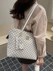 Tote Bag Female Large Capacity College Student Class Commuter Bag Shoulder Woman Bag Handbag Bag - White - View 7