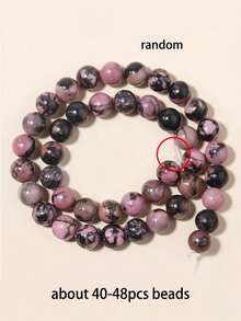 1 Untai Manik-Manik Rhodochrosite Alami Cocok untuk Membuat Gelang, Kalung, dan Anting-Anting DIY, Aksesoris Perhiasan 4/6/8/10mm - MultiWarna - View 10