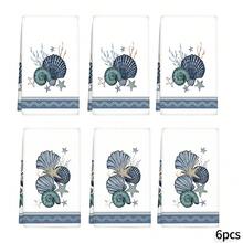 2/4/6pcs Set, Dish Towel, Ocean Creature Pattern Printed Towel, Ultra-Fine Microfiber Modern Absorbent Cloth, Cooking And Baking Tea Towel, Dish Cloth, Cleaning Towel, Hand Towel, Tea Towel, Ultra-Soft And Highly Absorbent, Kitchen Decor, Gift For Neighbors, Gift For Mom, Birthday Gift, Sweet Housewarming Gift For Friends, Kitchen Accessories, Daily Necessities, Life Essentials - Multicolor - View 13