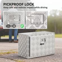 HOMCOM Underbody Truck Tool Box, 24 Inch Heavy Duty Aluminum Diamond Plate Tool Box, Storage Toolbox Chest Organizer With Lock And Keys, For Trailers, RVs, Pick Up - A - View 6