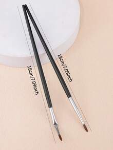 2 PCS Professional Super Thin Angled Liner Eye Brush Brow Contour Makeup Brushes Eyebrow Eyeliner Brush Make Up Tools - Black - View 3