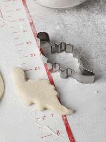 1 Set 430 Stainless Steel 8pcs Mini Dinosaur Series Cookie Cutters, Suitable For Baking, Candy Making And Cake Decorating, Stainless Steel Pastry Cutter Set, Baking Molds, Cookie Cutters, Baking Tools, Kitchen Accessories - Silver - View 5