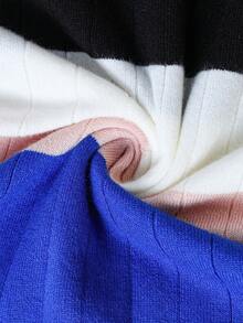 Men's Spring/Autumn Colorblock Fashion Minimalist Crew Neck Long Sleeve Sweater - Blue - View 8