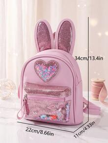 1 chiếc ba lô đeo vai đôi hình thỏ cho bé gái kèm túi mini đồng bộ, quà tặng dễ thương cho bé gái - Hình dạng con thỏ - Xem 8