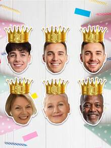 UNICCUT 24/48pcs Customizable 30th, 40th, 50th And 60th Birthday Party Face Crown Hat Stickers, Adult Birthday Decorations, Party Stickers - Multicolor - View 4