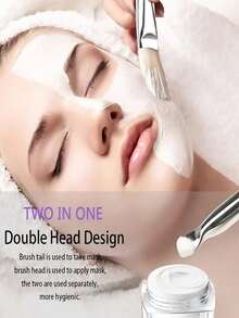 2pcs Face Mask Brush Set - Soft And Application Tools, With Cream Scoop Design, Gentle Exfoliating Bristles, Suitable For Clay Masks, Creams, Serums - Hygienic Face Mask Brush Set, Suitable For Sensitive Skin, 1pc Soft Bristle Face Mask Brush And 1pc Silicone Face Mask Brush Easy To Clean And Durable - Silver - View 8