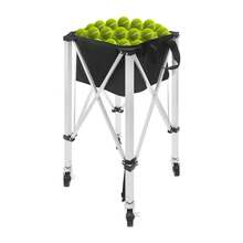 YUNRUX Portable Tennis Ball Funnel, Foldable Tennis Ball Basket, Tennis Ball Carrier & Wheels - A - View 1