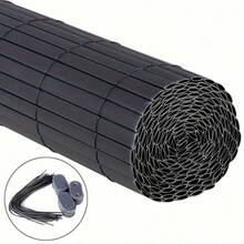 Grey Privacy Screen PVC Slat Bamboo Effect Fence Garden Privacy Screen Fencing Shade Border Screening Roll - Gray - View 10