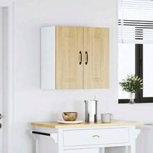 vidaXL Spülenunterschrank Kalmar Helle Eiche Khaki 80x46x81,5 cm Holzwerkstoff, Küchenunterschrank, Unterschrank für Küche, Küchenzeile, Küchenschrank - hellbraunes Khaki - Übersicht 27