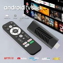 Stick de TV I96 D10, reproductor multimedia portátil con 4K HDR, procesador Quad-Core de 64 bits con Android TV, WiFi de 2.4G, adecuado para Android TV Stick, dispositivo de transmisión 4K HD para TV y proyector - Negro - Ver 1