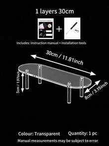 1pc Clear Acrylic Perfume Organizer Display Stand, Oval Riser Shelf For Fragrance Bottles, Makeup, Essential Oils, Collectibles, Countertop Cosmetic Storage Rack - View 11