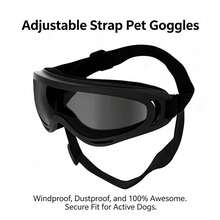1pc-Cool Pet Dog Sunglasses, Windproof Dustproof Anti-Fog Pet Glasses, Adjustable Elastic Headband, Fashionable Black Frame Suitable For Medium And Large Dogs, Perfect For Outdoor Adventure, Running (Slightly Defective, Please Do Not Buy If You Mind) - Black - View 5