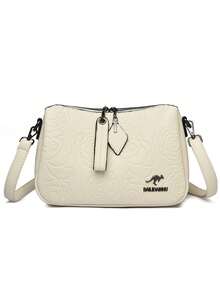 2026 New High Quality Soft Pu Leather Women Shoulder Bag Floral Pattern Messenger Bags Women Designer Handbags Wallets - White - View 3