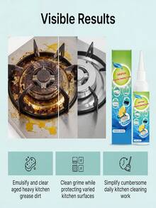 Kitchen Cleaning Lotion, Heavy Duty Degreaser, Designed For Range Hoods, Stoves And Ovens, Deep Cleaning Paste For Burnt Cookware And Stainless Steel Sinks, No Residue, Restore Shiny Luster - Multicolor - View 5