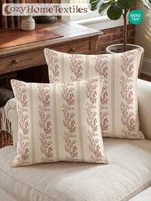 1 pieza/2 piezas Funda de almohada estampada (relleno de almohada no incluido), impresión de un solo lado, suave y transpirable, amigable con la piel y duradera, adecuada para decoración del hogar, todas las estaciones, lavable a máquina, certificada OEKO-TEX - Multicolor - Ver 9