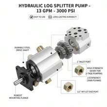 Secondary Fluid Power Gear Pump 13GPM For Wood Processing, Forestry Work, Yard Maintenance, 2 Stage 3000PSI External Meshing Unit, 1'' Inlet 1/2'' NPT Outlet 3600RPM Aluminum Housing Mechanical Component-XY799116 - Multicolor - View 5