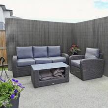 Grey Privacy Screen PVC Slat Bamboo Effect Fence Garden Privacy Screen Fencing Shade Border Screening Roll - Gray - View 5