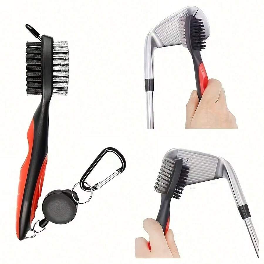 Cepillo de doble cara para palos de golf, accesorio de golf conveniente, cepillo de limpieza para cabeza de putter y hierros - Multicolor - Ver 1