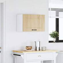 vidaXL Spülenunterschrank Kalmar Helle Eiche Khaki 80x46x81,5 cm Holzwerkstoff, Küchenunterschrank, Unterschrank für Küche, Küchenzeile, Küchenschrank - hellbraunes Khaki - Übersicht 21