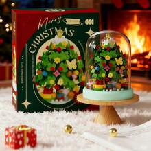 2 Styles Christmas Micro Particle Building Blocks DIY Assembly Ornament With Base And Transparent Dust-Proof Acrylic Cover, ABS Resin Educational Stress Relief Handmade Model, Desktop Entryway Atmosphere Decor, Halloween Christmas Birthday Party Gift Toy For Boys And Girls - Multicolor - View 13
