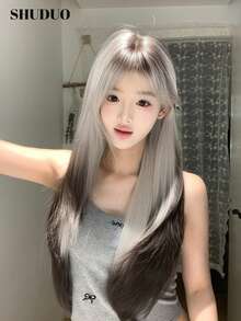 alicegarden 28英吋長合成假髮，自然直髮造型，迷人多色設計，附瀏海，適合女士日常、派對、Cosplay使用，自然耐用，適合送禮（不含配件） - 彩色 - 查看 1